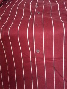Formal Shirt In Maroon Colour With White Line