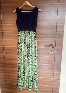 Hi-Low Pattern Maxi Dress