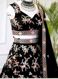 Black embroidered Lehenga