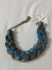 Boho Blue Necklace &amp; Braided Choker Set