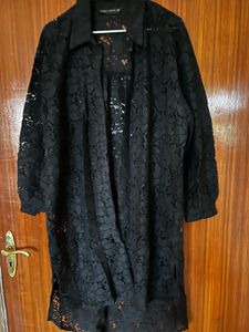 Black Lace Long Shirt