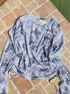 Butterfly Print Long Sleeve Top