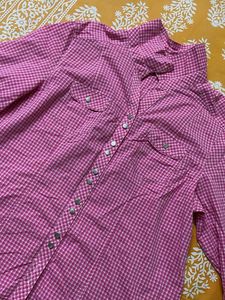 Pink Checkered Cute Shirt For Women’s