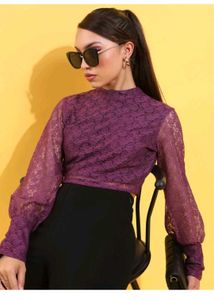 Burgundy Lace Blouse