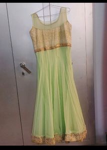 Olive Green Net Gown