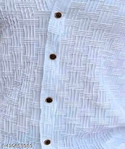 Textured White Button-Down Shirt