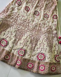 Elegant cream n pink Lehenga Choli