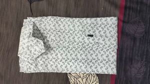 Cream Printed Shirt For Boys