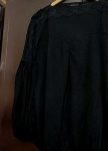 Black Top Lace Sleeves Trim for 34 Bust