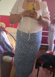 Blue Floral Skirt (Made In Turkey)