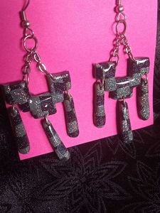 Handmade Pixelated H Earrings