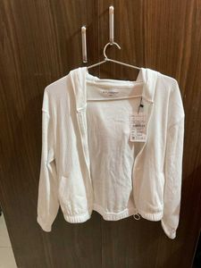 Studiofit White Zip-Up Hoodie