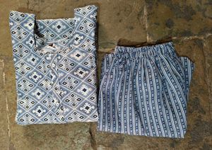 Blue Patterned Kurta Set
