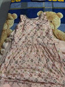 Peach Embellished Ethnic Dress