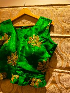 Sequence Zari Work Ruffle Peplum Blouse