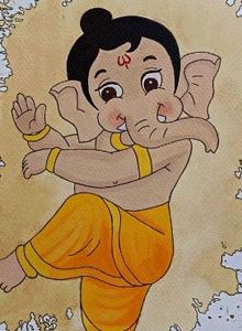 Paint Spill Art Of Lord Ganesha