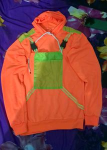 Neon Orange Pullover Hoodie