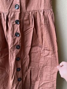 New Brown Button-Down Sundress
