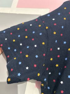 Oversized Crop Hoodie Star Print