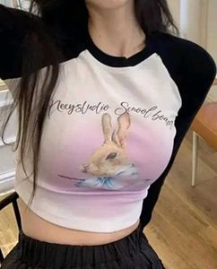 Cute Graphic Print Crop Top