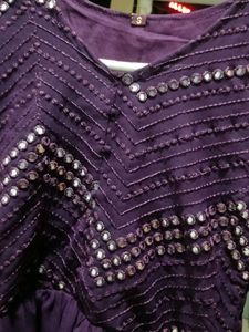 Purple Embroidered Dress