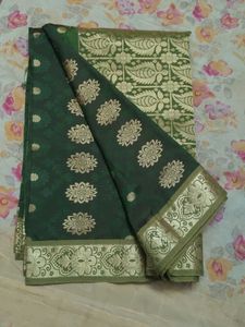 Elegant Green Banarasi Saree