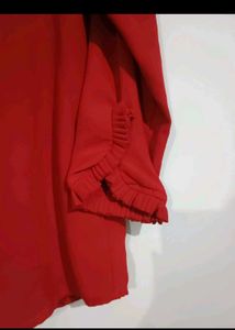 Red Button-Down Top