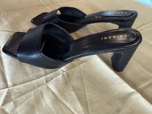 Black Heeled Mules