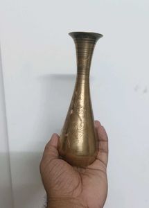 Etched Brass Vase