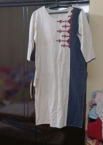 Black Nd Cream Kurti
