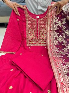 Elegant Pink Anarkali Kurta Set