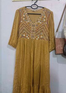 Gown Dress With Mirror Work