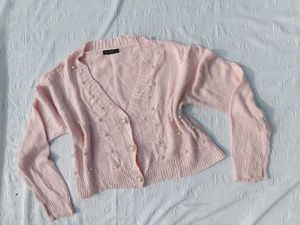 Shein Pearl Embellished Cardigan