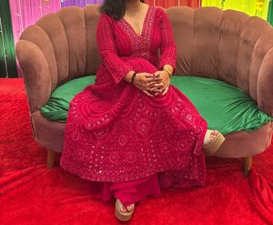 Elegant rani pink Ethnic Gown