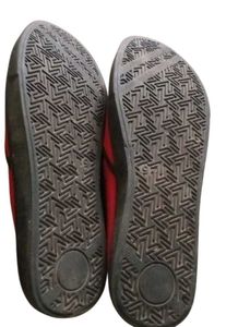 Red Canvas Slip-On Shoes