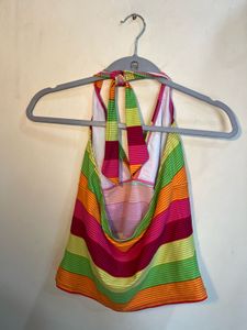 Y2K Striped Halter  Top