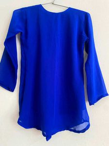 Royal Blue Sheer Blouse