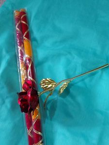 Decorative dandiya sticks & Golden Rose Set