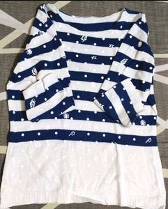 Striped Sweat Top 🤍💙