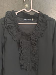 Black Ruffle Blouse