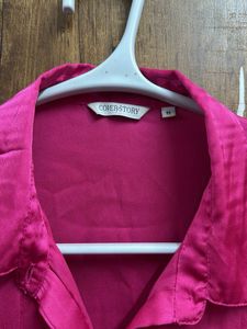 Cover Story Satin Fuchsia Pink Shirt (Medium)
