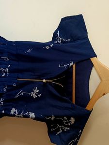 Blue And White Short Party Dress