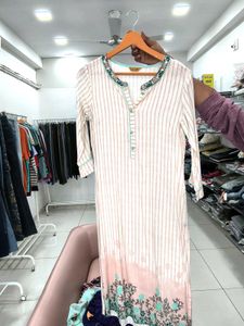 Striped White Kurta