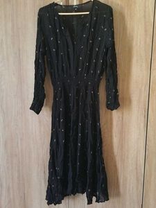 MAX Black Midi Dress with Long Sleeves