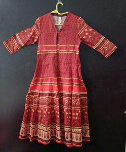 Maroon Patterned Dress