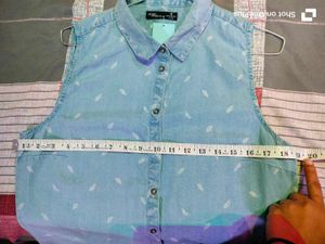 Blue Denim Sleeveless Top