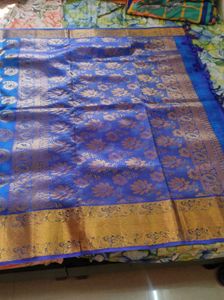 Blue &amp; Gold Silk Saree
