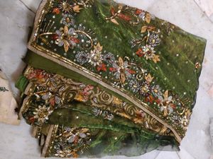 unique flower 🌻 work sareee soft organza 🔥