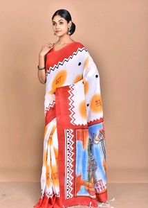 DURGAPUJA SPECIAL PRINT KHADI COTTON SAREE