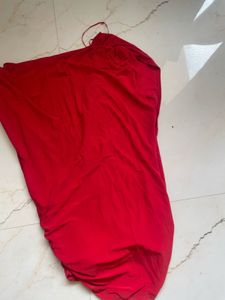 ZARA Red Draped Wrap-Style Top